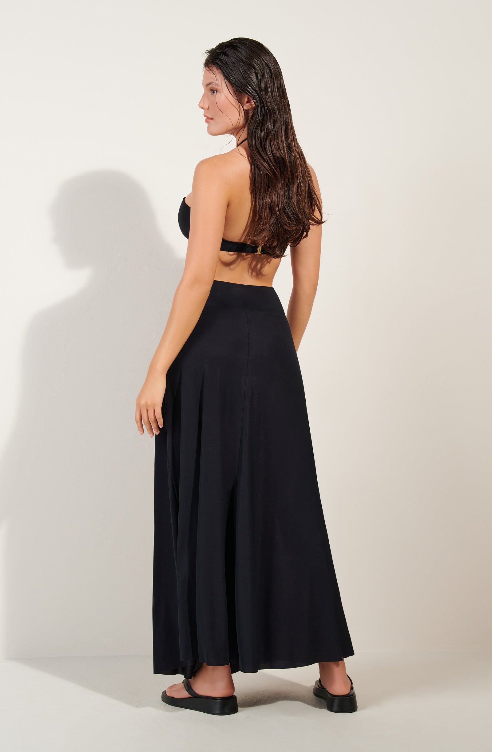 jaya long black light voile skirt