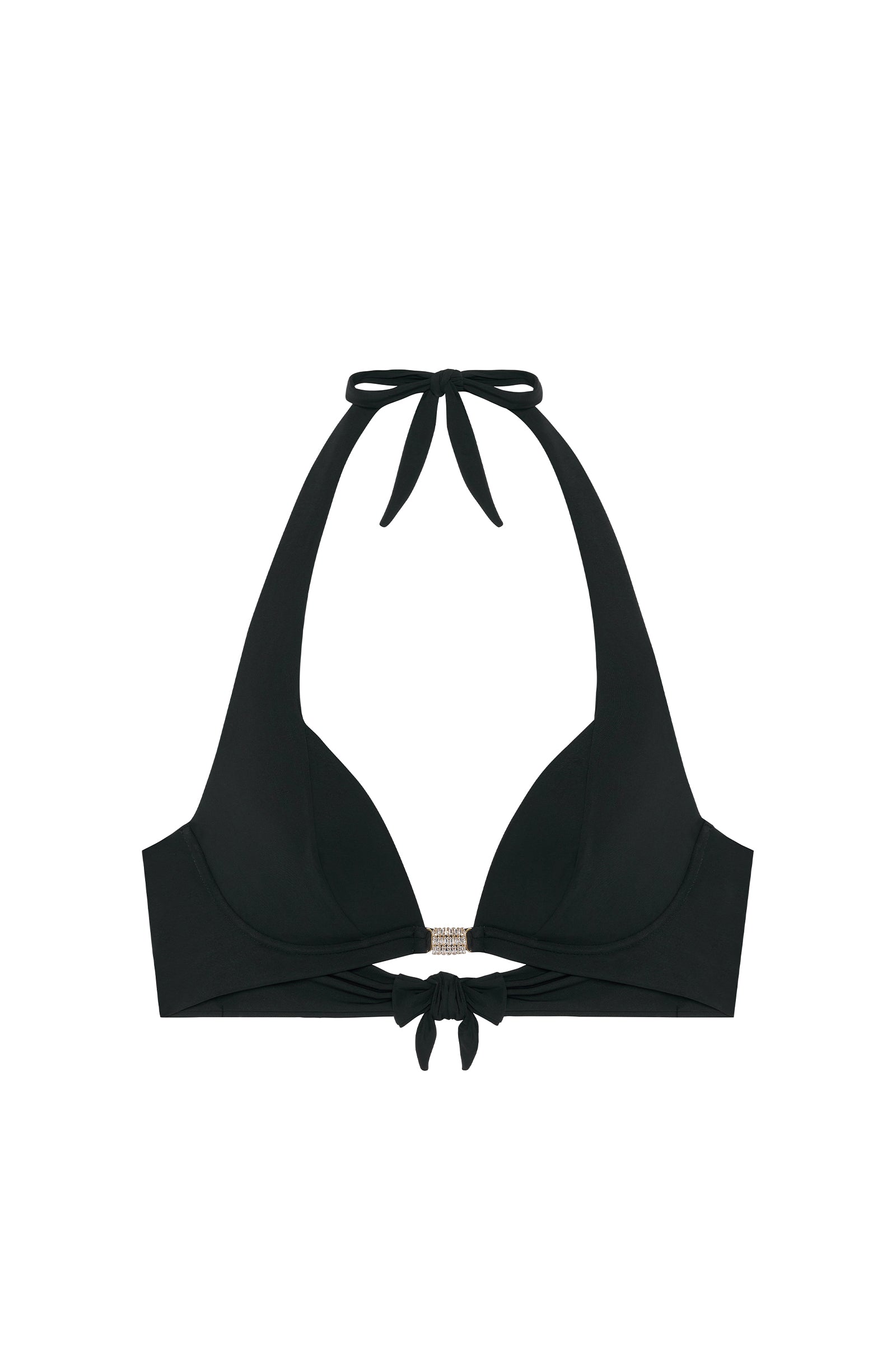 aryana Black underwired bikini top with jewels