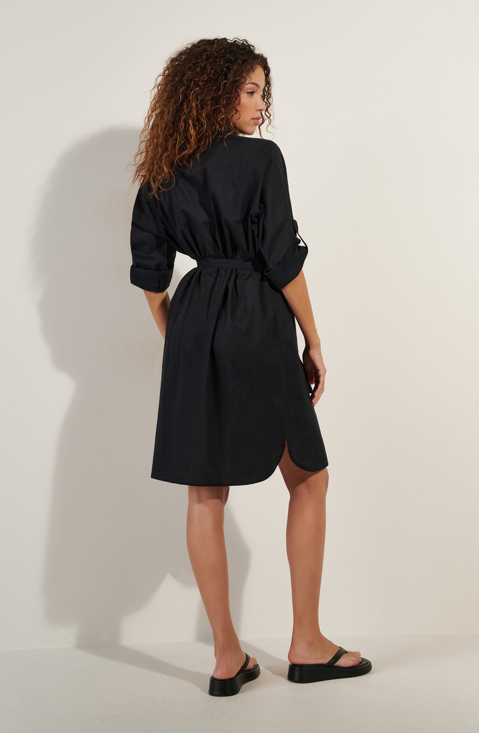 cassandre black shirt dress