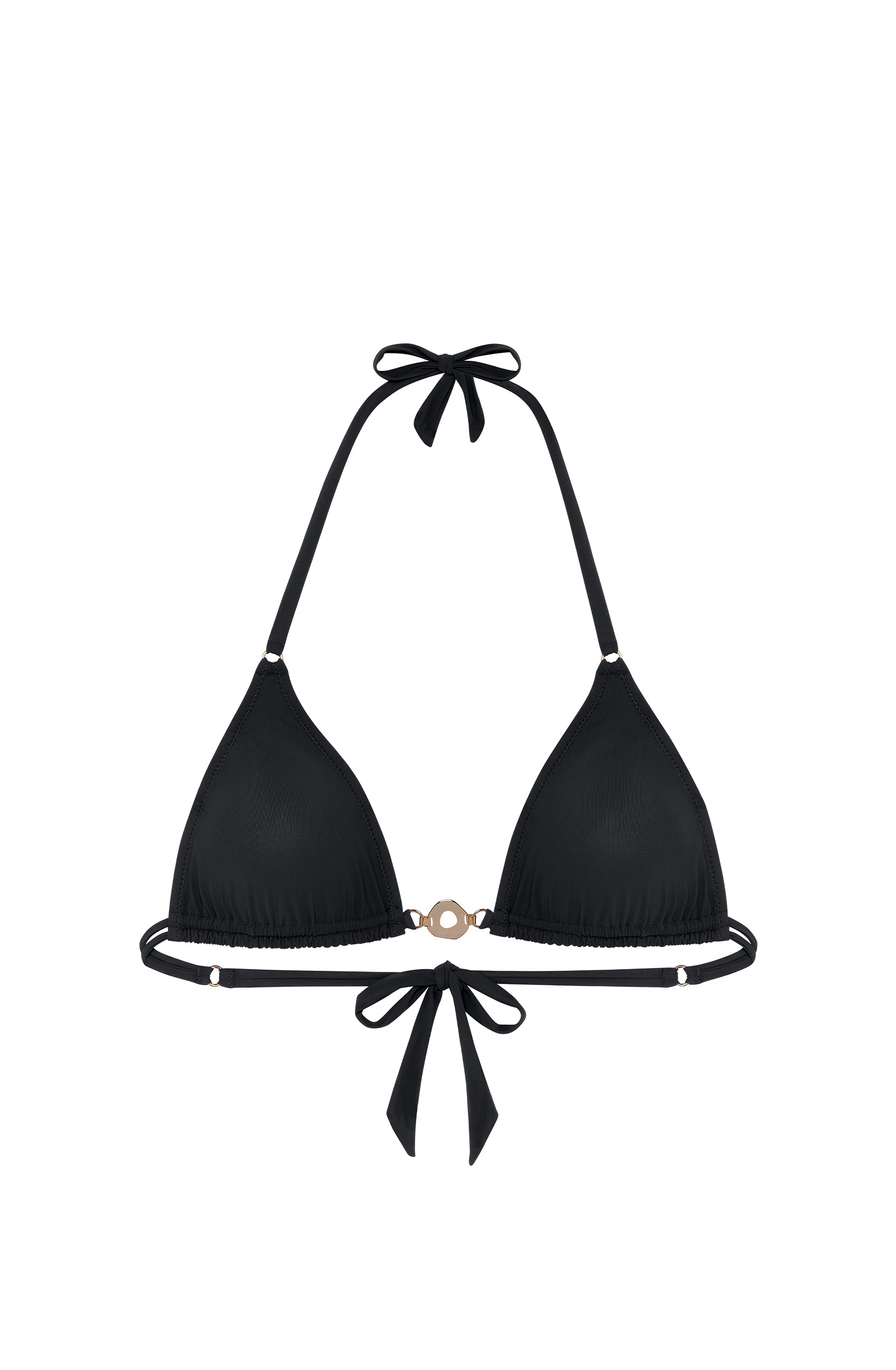 ivoa Black triangle bikini top with golden jewel
