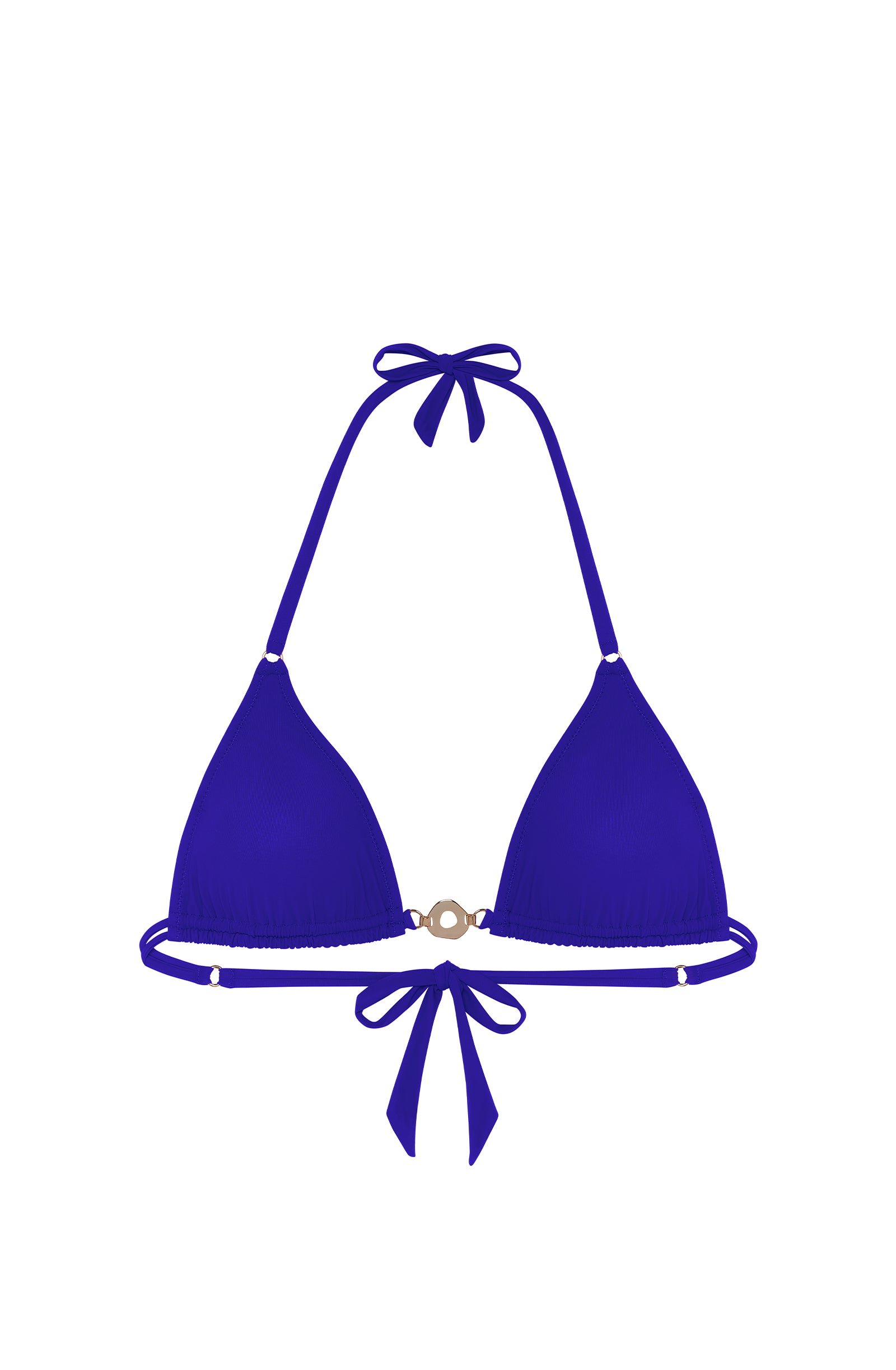 ivoa Sapphire triangle bikini top with golden jewel