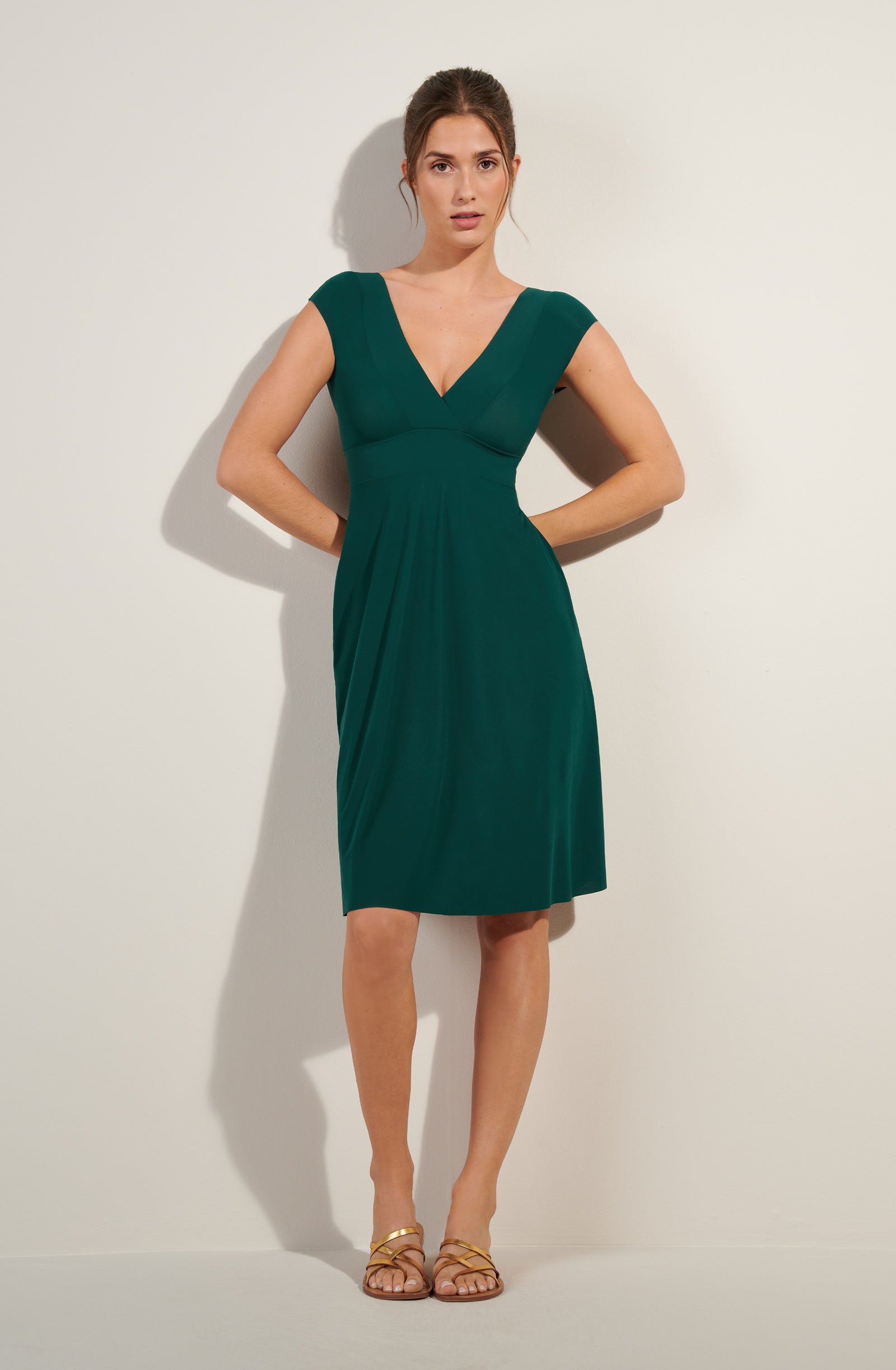 jalis bamboo light voile low neck dress