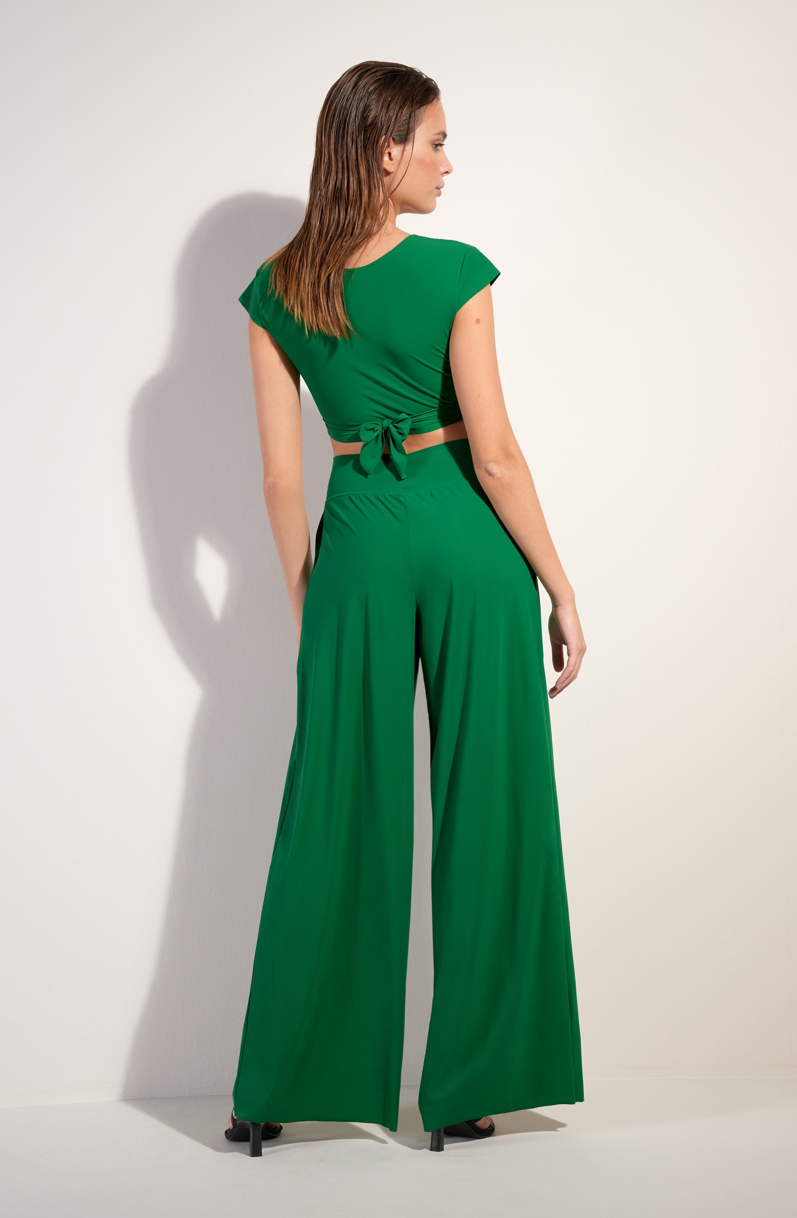 pitta Jade wide-leg printed pants in tulle