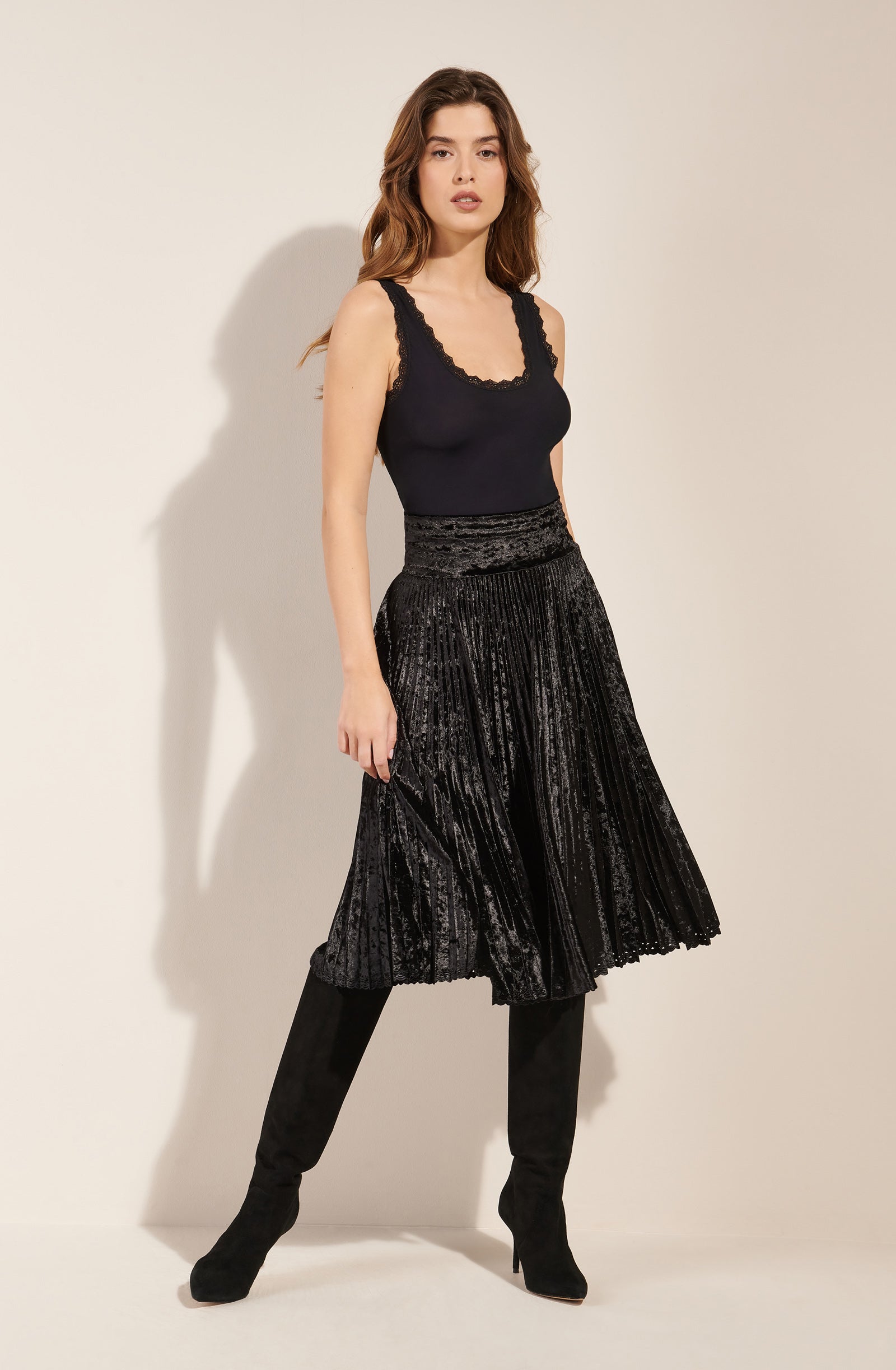 tany sleeveless black top