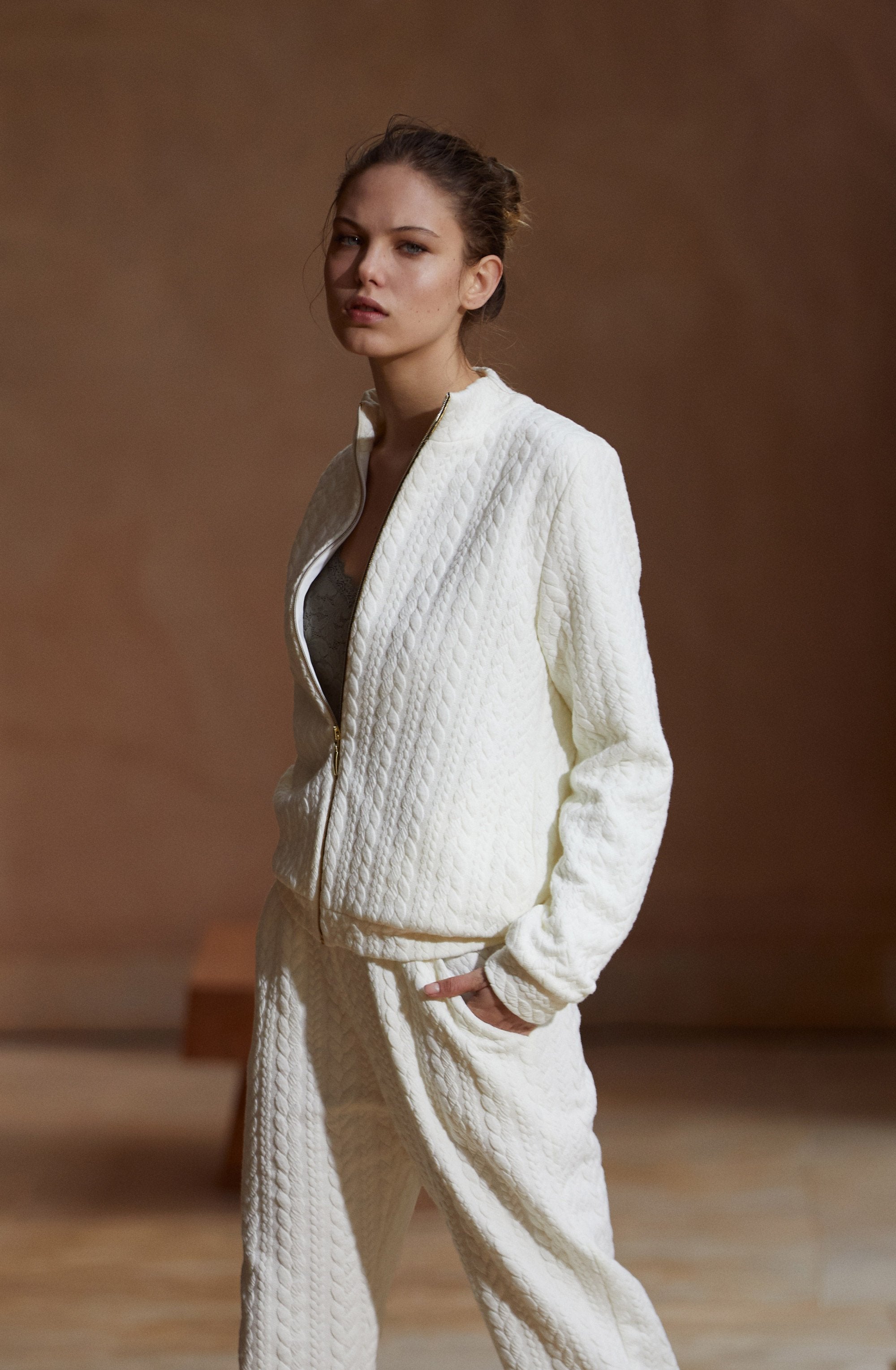 kamila gilet zippe vanille