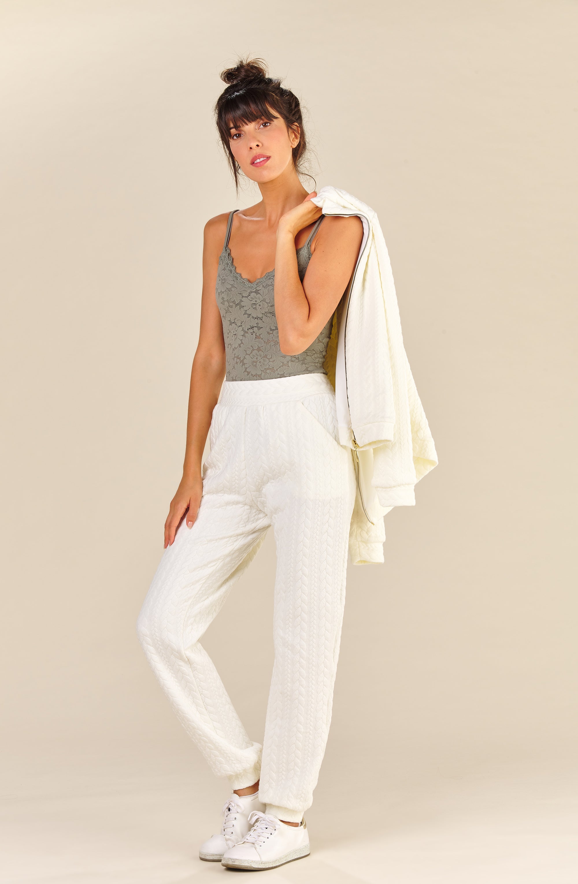 kamila gilet zippe vanille