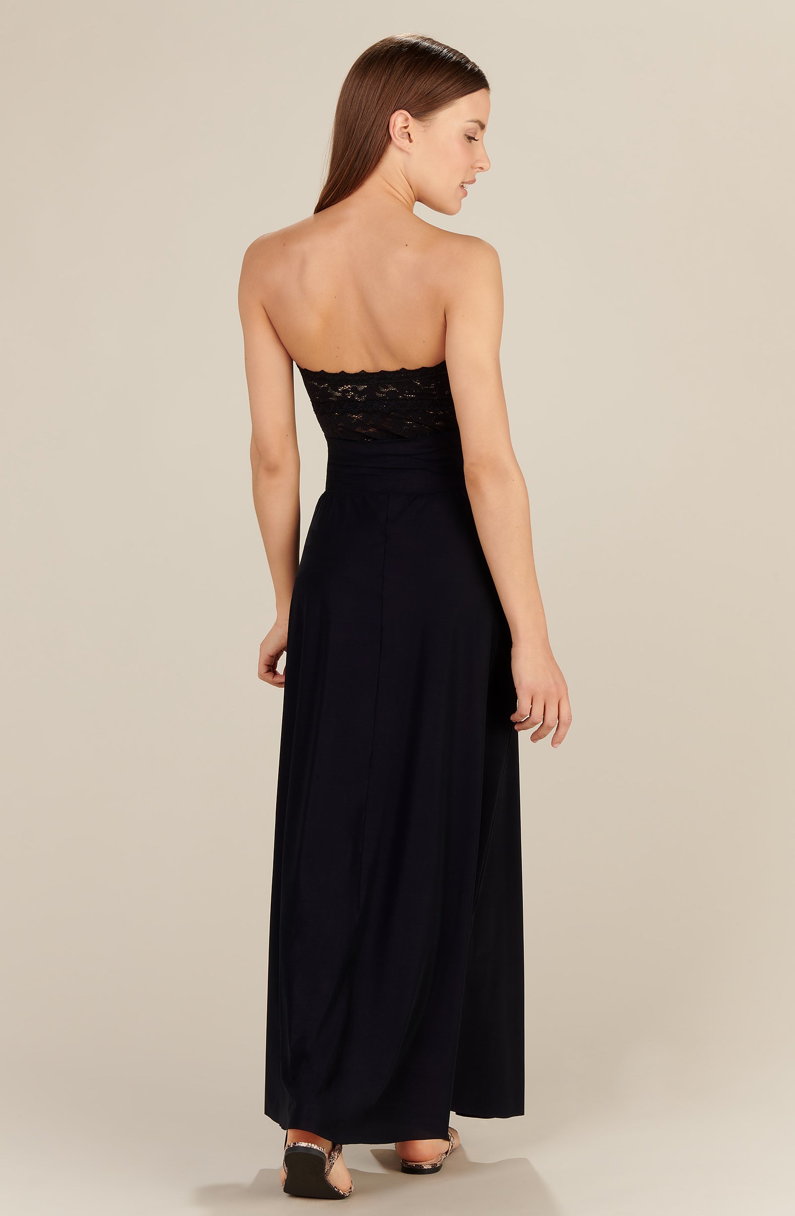 black lace bandeau strapless top