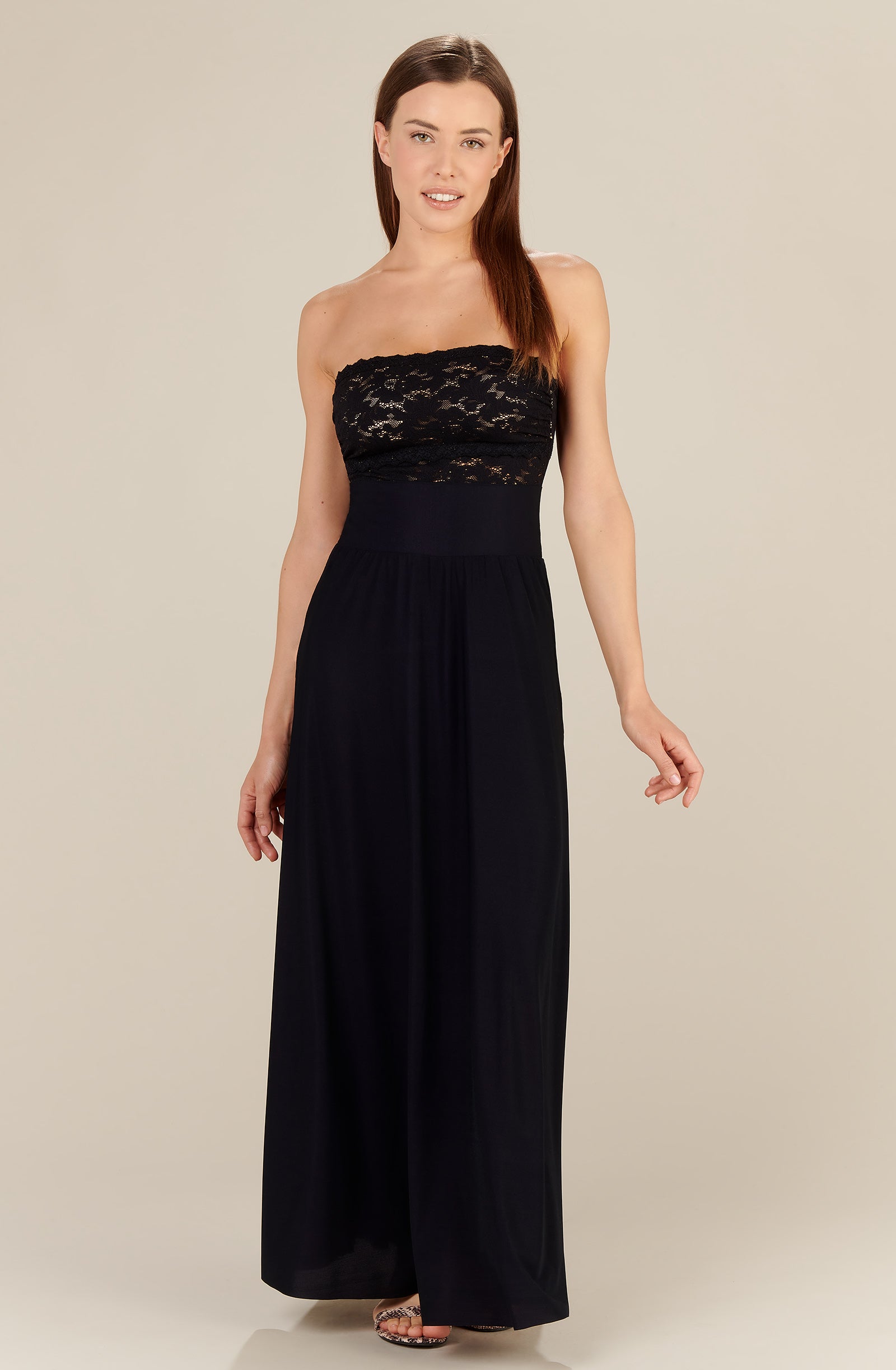 black lace bandeau strapless top