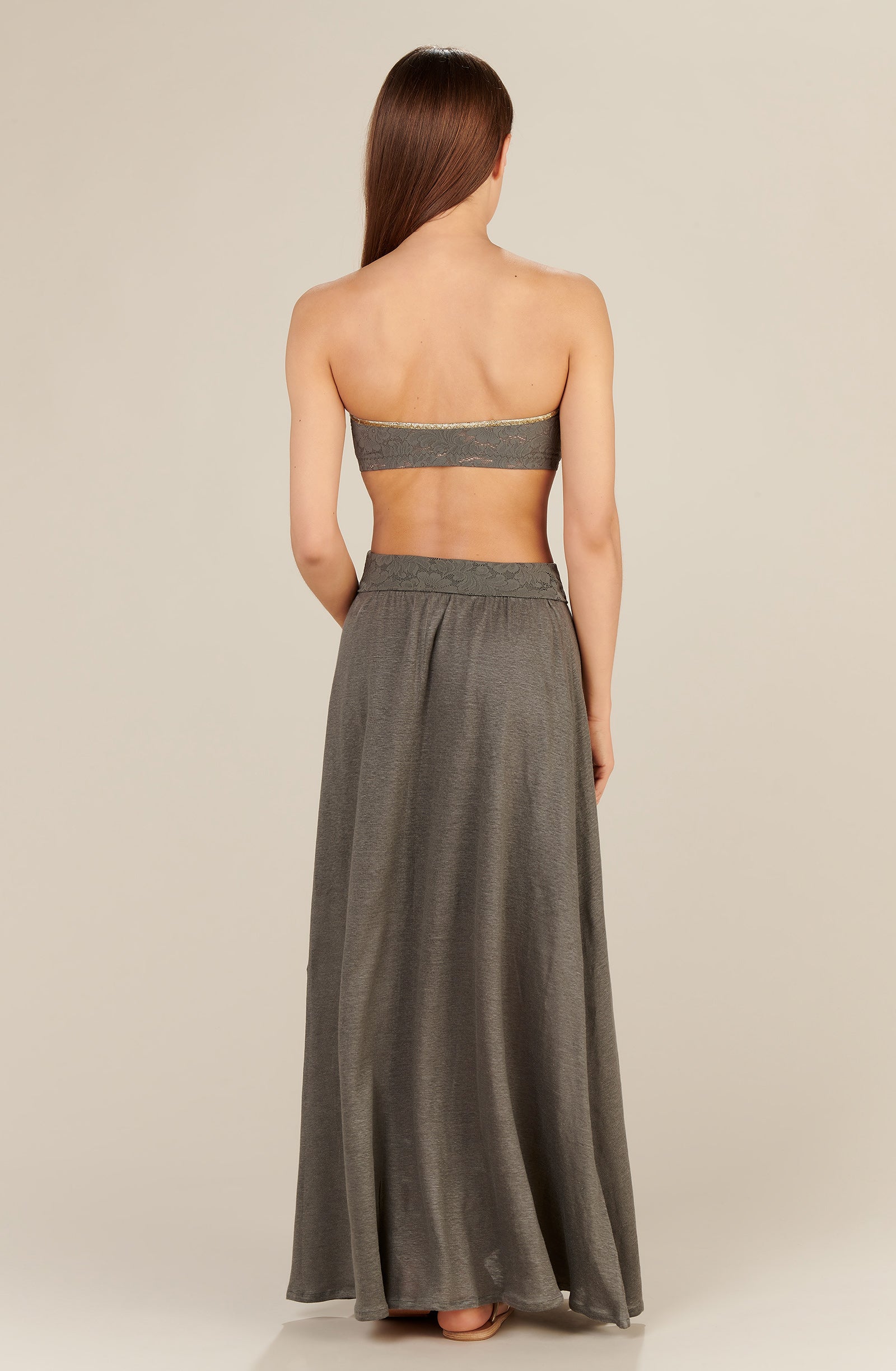 long almond multiposition skirt