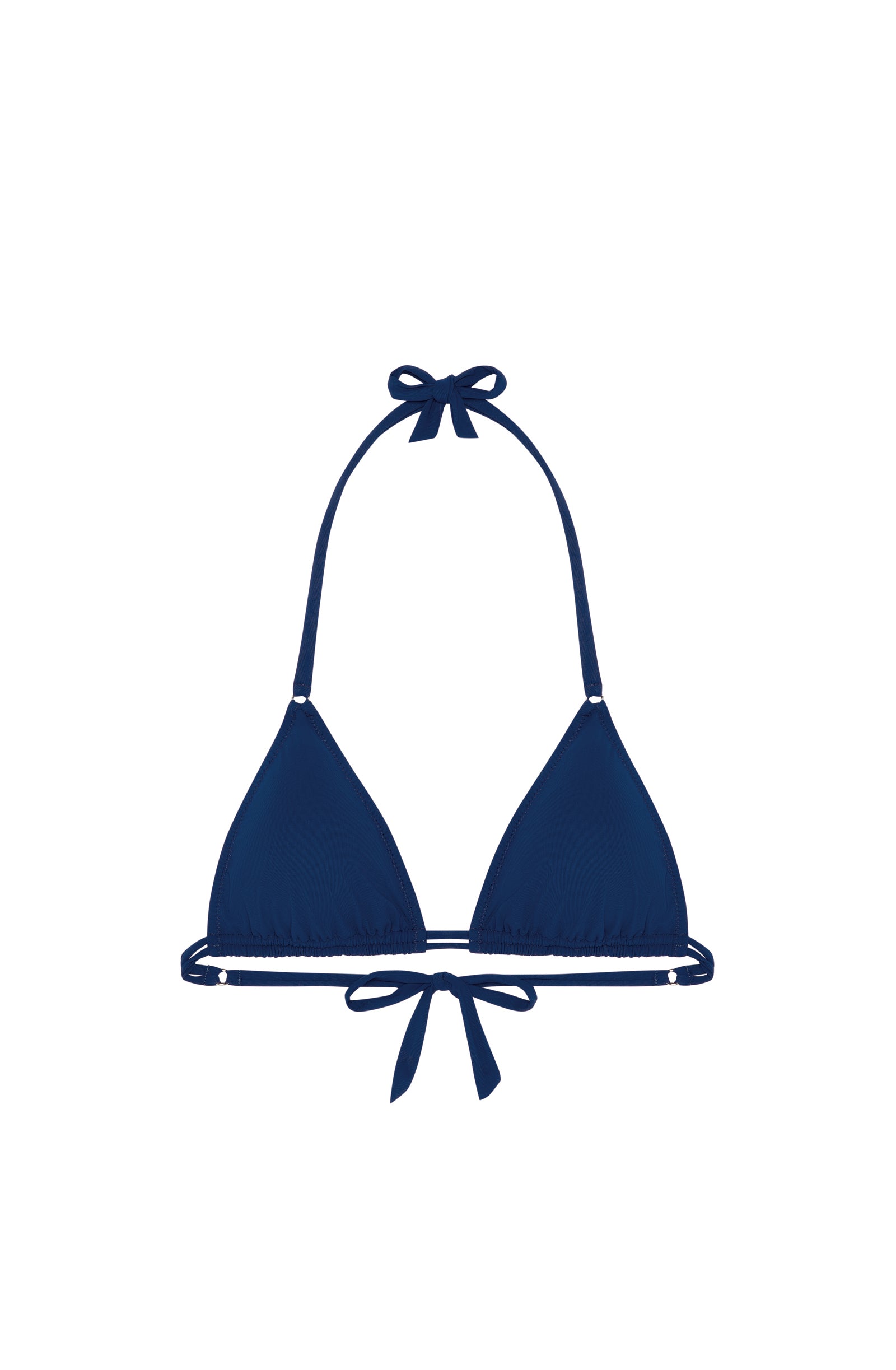 helia Midnight blue drawstring triangle bikini top
