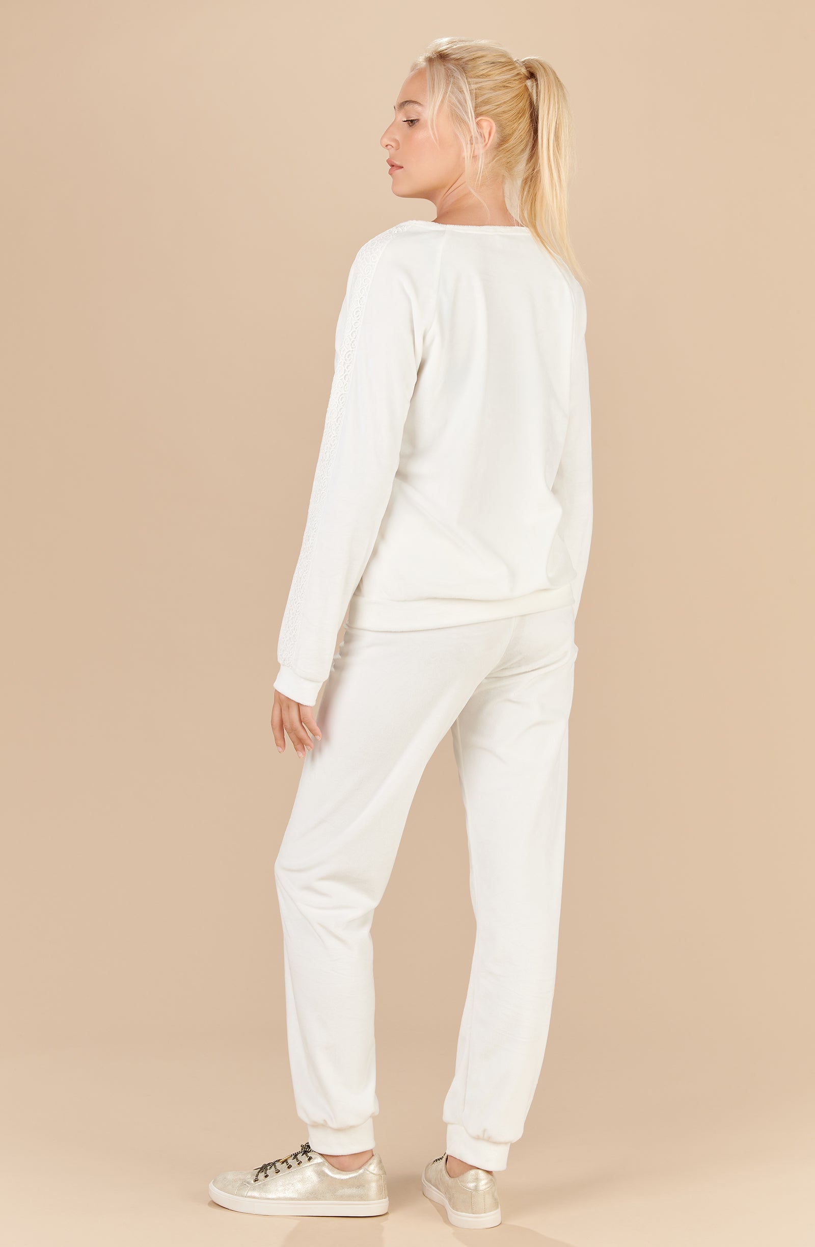 narcisse white velvet tracksuit
