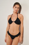 maelys - Black ruffled triangle bikini top