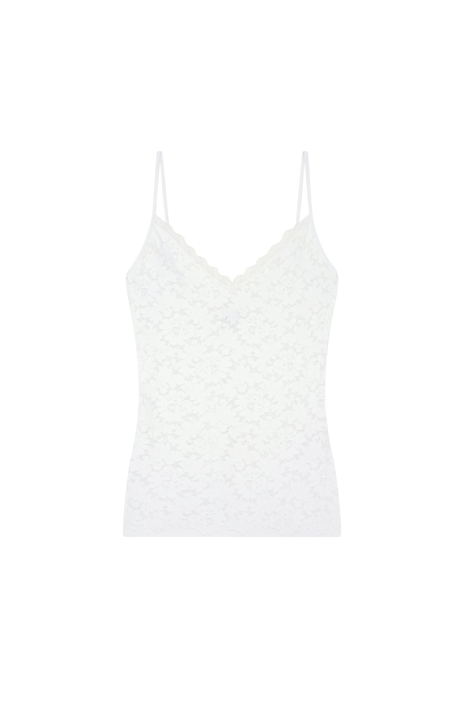 nako Foam white lace top with thin straps