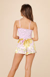 caly botan print blended silk shorts