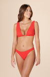 dolce Red high-waisted scooped-out bikini bottoms
