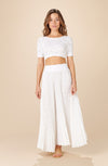 jia Long-foam-white-pleated-skirt