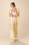 kora BOTAN print blended silk kimono