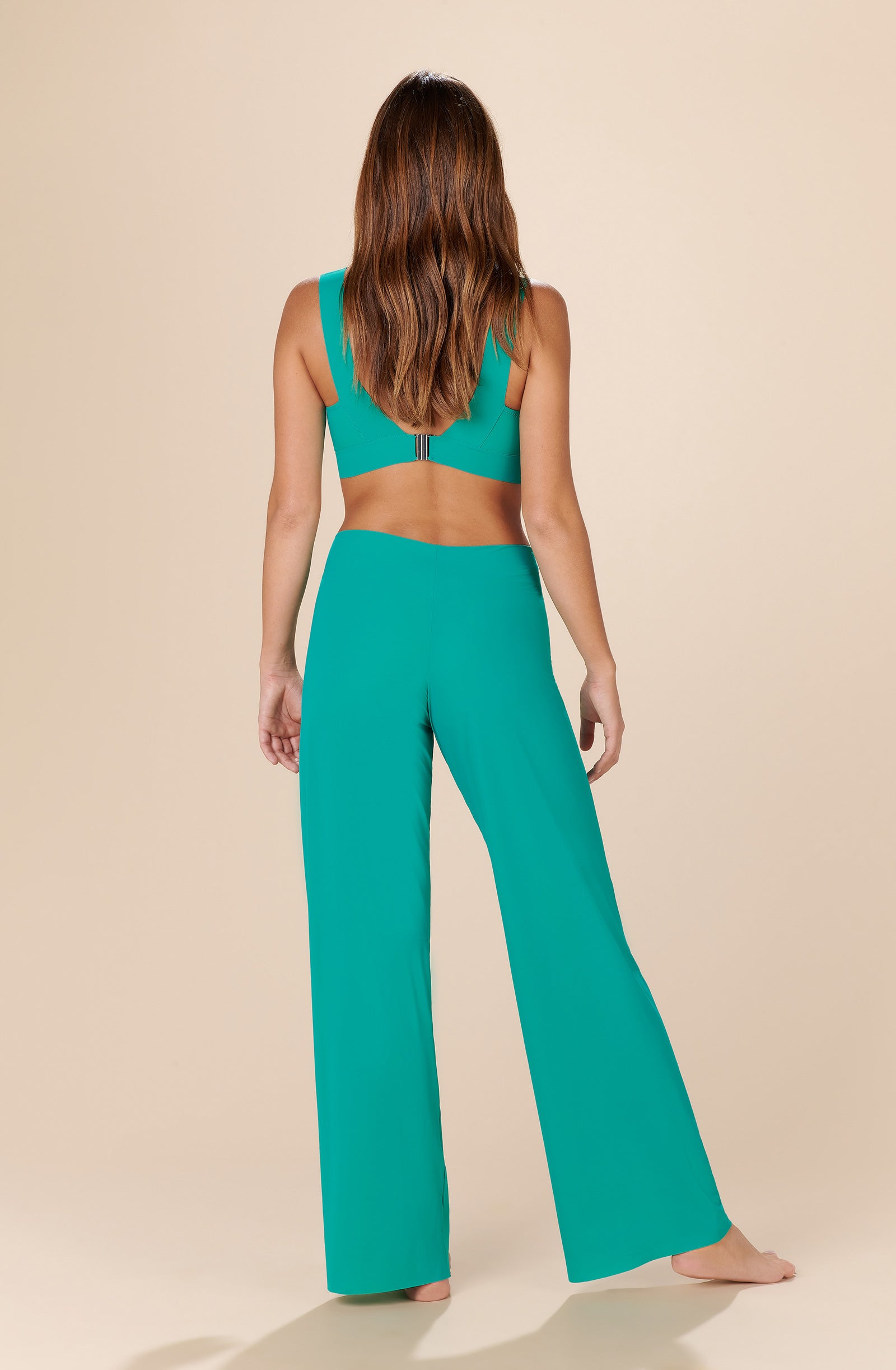 myla Loose green trousers in light voile