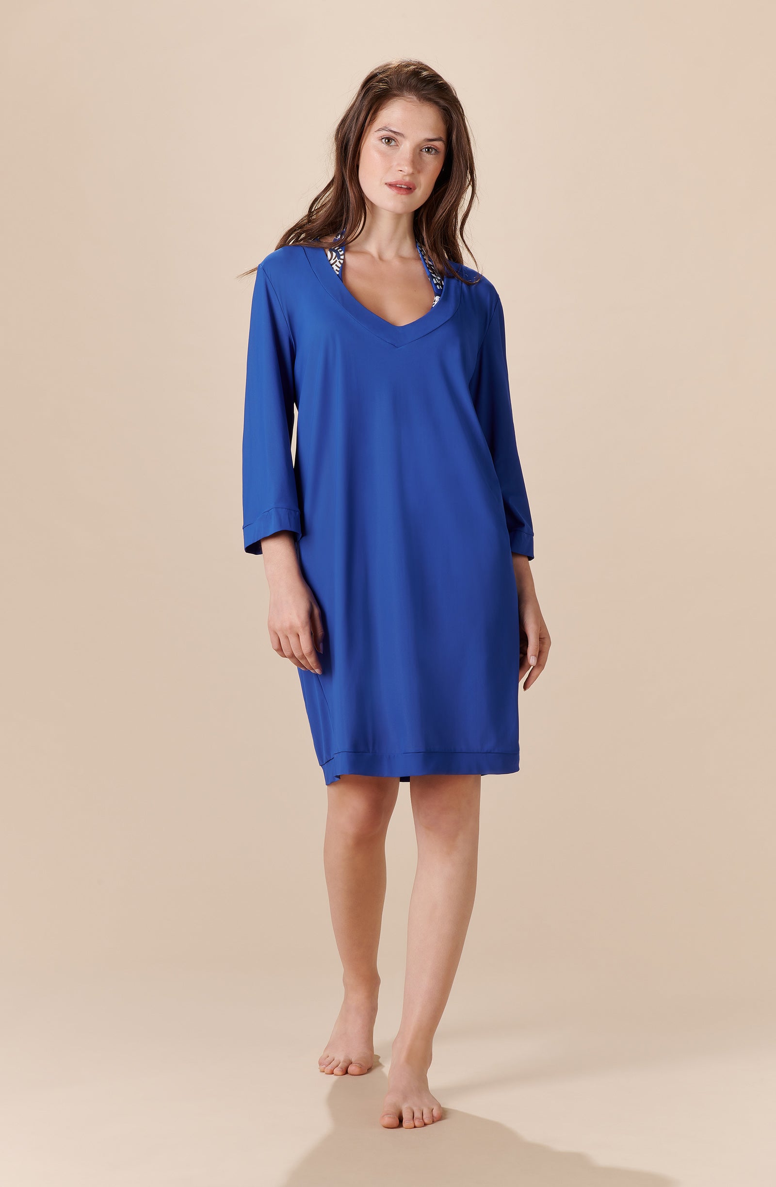 nelly ocean blue light voile tunic