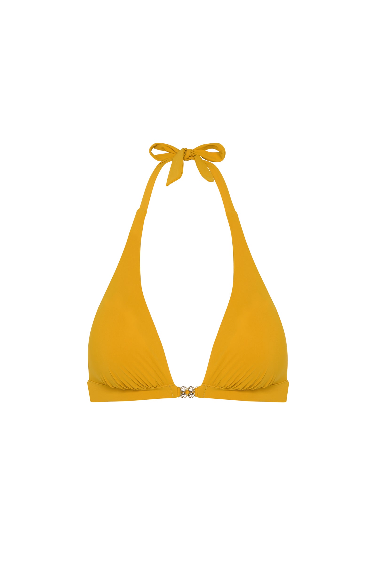 anea Ochre triangle bikini top with jewels