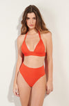 angie Orange high-waisted bikini bottoms