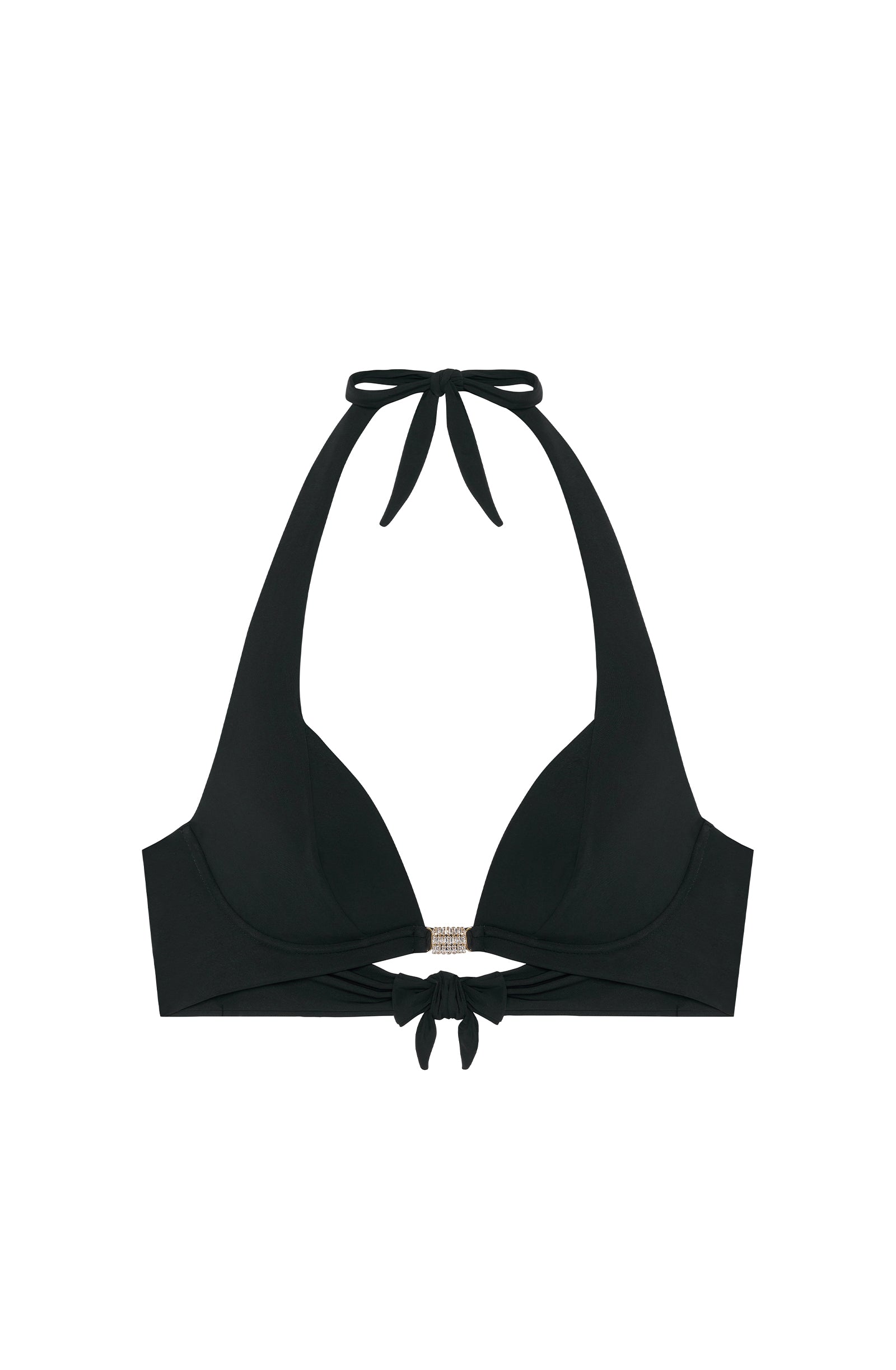 aryana black underwired bikini top with jewels