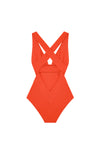 capri Orange back-crossed swimsuit