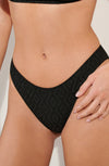 cyrine Black scooped-out bikini bottoms