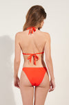 ivoa Orange triangle bikini top with golden jewel