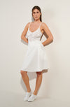joely Foam white mid-length skirt