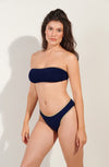 mathis Navy blue scooped-out ribbed knit bikini bottoms