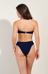 mathis Navy blue scooped-out ribbed knit bikini bottoms