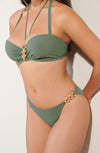 meryl Almond bandeau bikini top with golden jewel