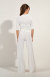 penda Wide foam white high-waisted trousers