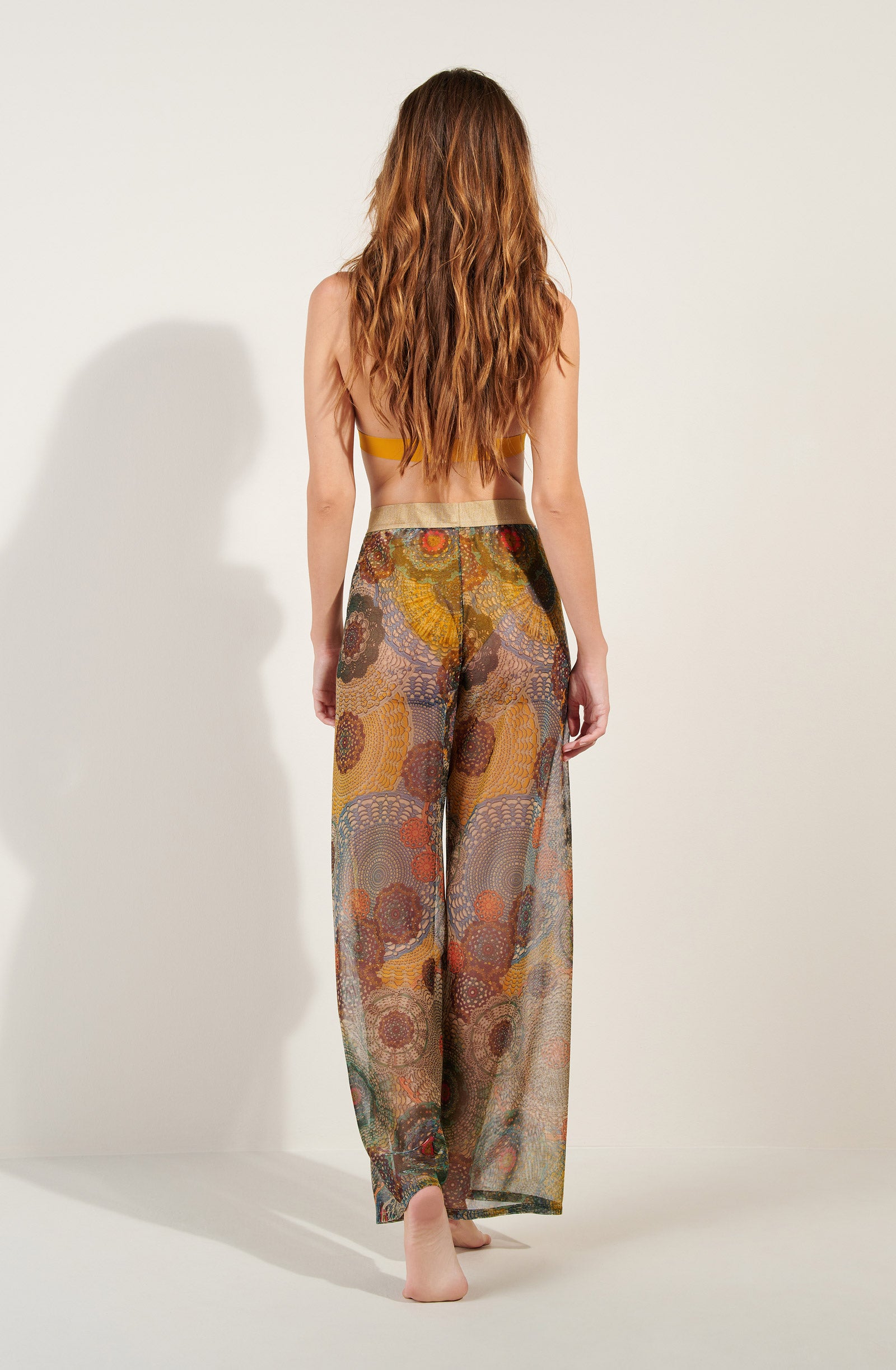 piera Pantalon large irisé imprimé GIPSY