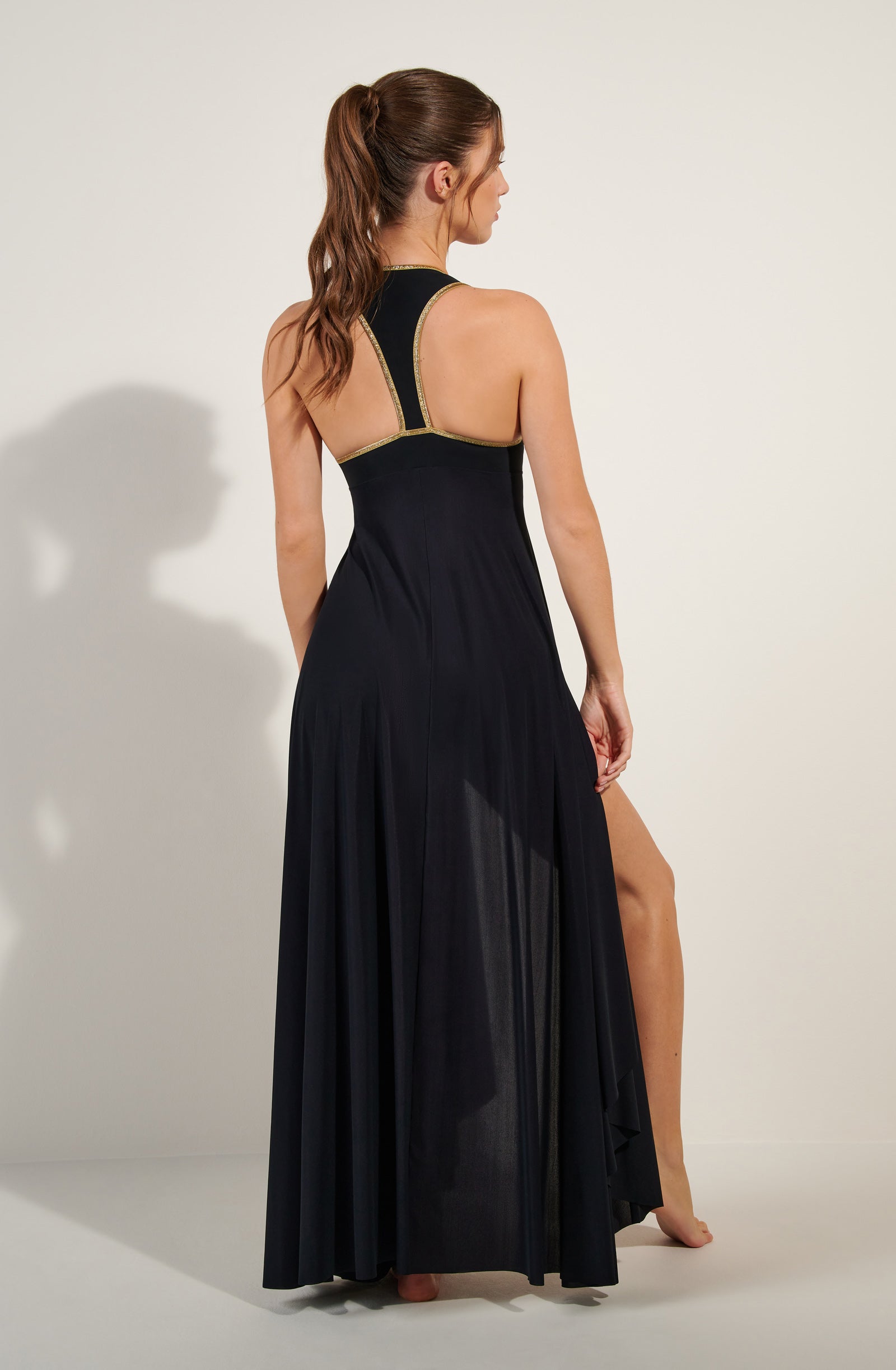 rosane Long black dress opened at the front