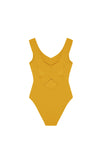 soya Ochre crossed racerback swimsuit