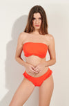 valli Orange bandeau bikini top with ruffle
