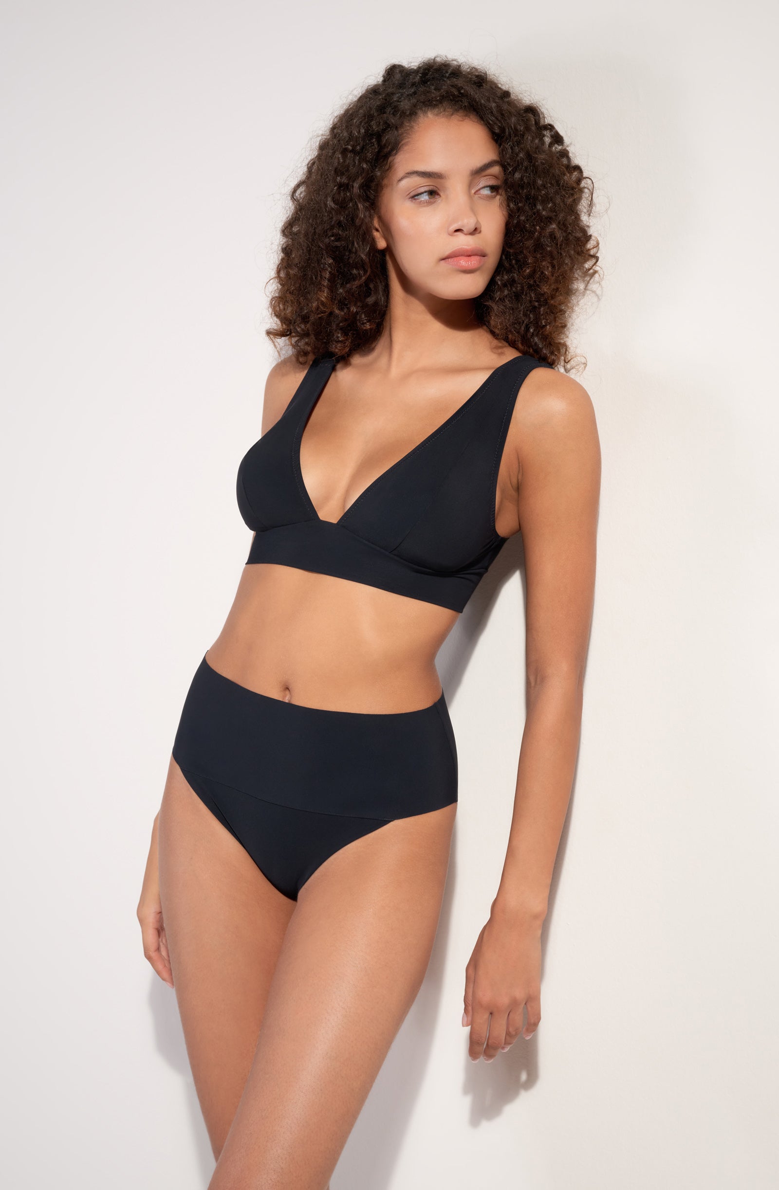 Angie Bas de maillot de bain taille haute noir