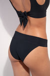 Black high-waisted bikini bottoms