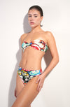 bahati Printed bandeau bikini top with cups