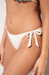 caty Foam white tanga knotted bikini bottoms