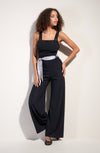 cira Black slim-fit overalls