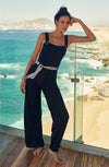 cira Black slim-fit overalls