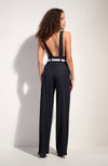 cira Black slim-fit overalls