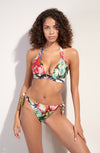 donia Printed push-up bikini top