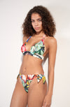 donia Printed push-up bikini top