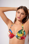 fabia Printed mono-underwired bikini top