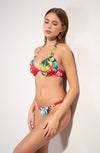 fabia Printed mono-underwired bikini top