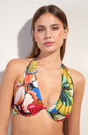 fabia Printed mono-underwired bikini top